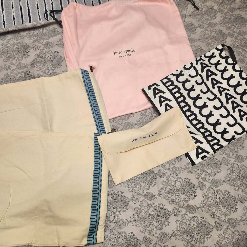 Bundle of Purse Dust Bags - Louis Vuitton, Tory Burch, Kate Spade, Marc Jacobs